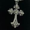 Cross Necklace Silver Color With Crystals Gothic Crucifix Symbol Unisex Jewelry