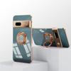 For Google Pixel 8a Case Precise Cutouts 6D Electroplating TPU Phone Cover with Ring Holder