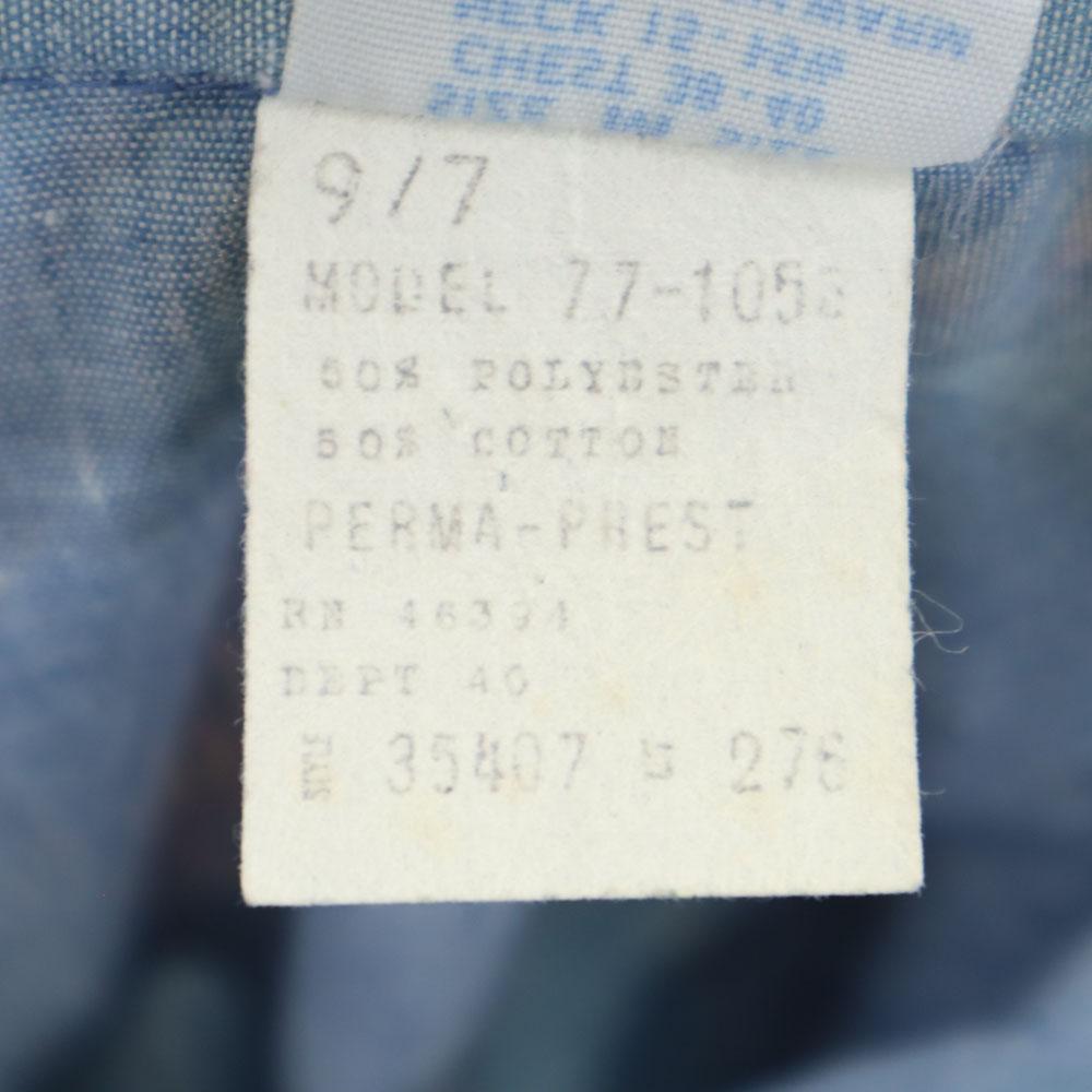 Sears 70s Vintage Check Pattern Switching Long Sleeve Western Shirt M Men's Used