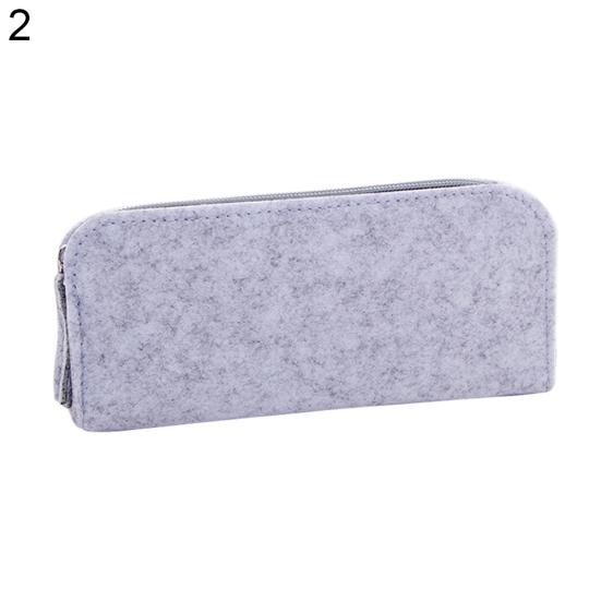 Round/Flat Zipper Large Capacity Student Stationery Storage Pen Bag Pencil Case