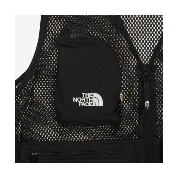 The North Face Logo V-Neck Zip Vest Men Vests Black NV5VR02A