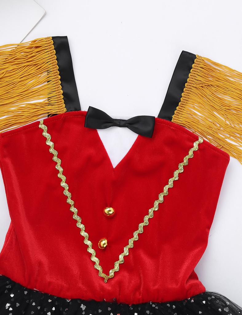 Kids Girls Circus Ringmaster Costume Dancewear for Halloween Cosplay Party