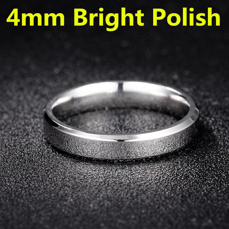 4-8mm Dull Polish Silver Color Titanium Ring For Men and Women Personalized Ring Customize Engraved