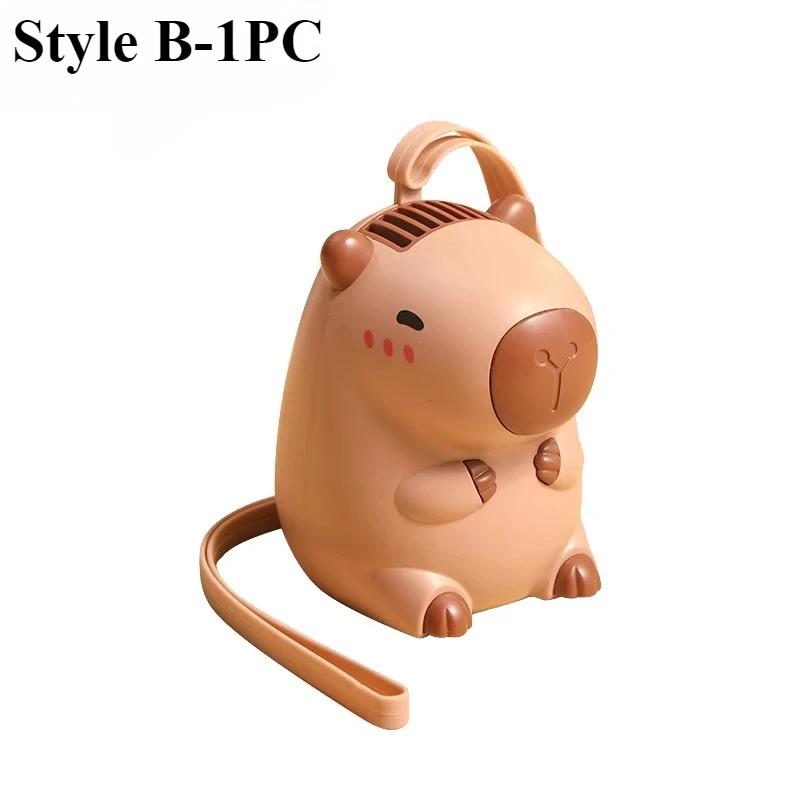 1-10PCS Capybara Neck Fan Portable USB Rechargeable Cartoon Mini Fan Handheld Cooling for Outdoor Travel Summer Gift