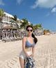 2023 Korean Twist Bikini: High Waist Color Block Two-Piece Swimwear for Women