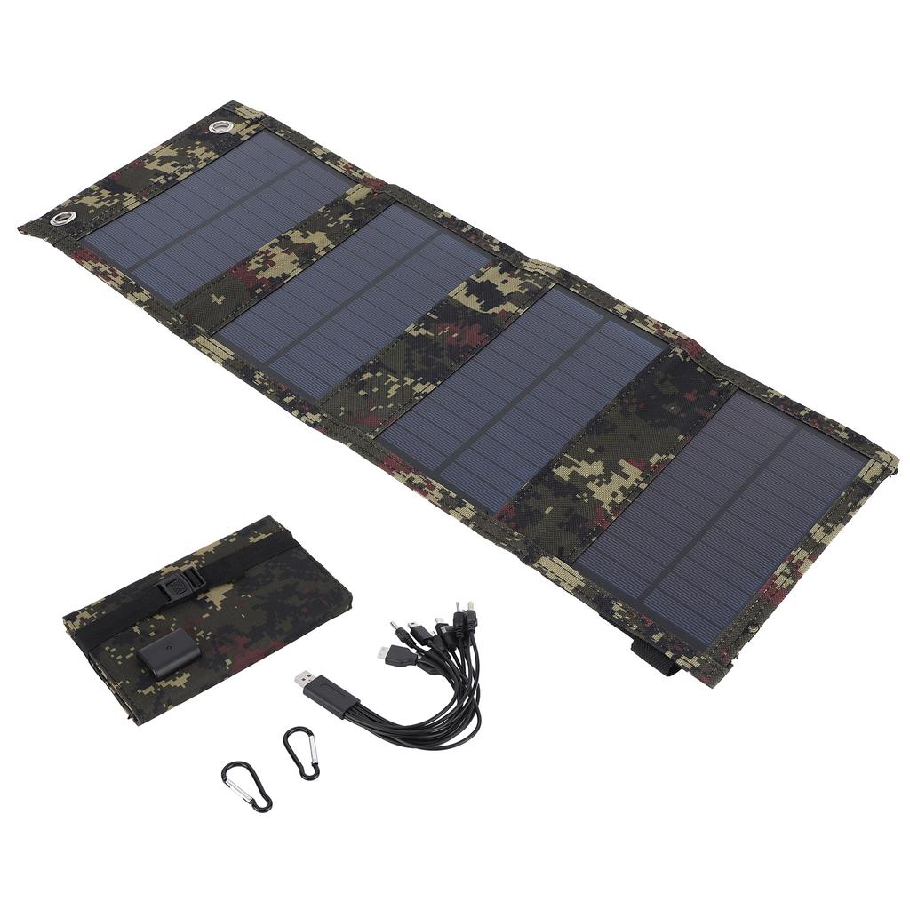 20W Foldable Solar Panel Portable Cell Charger Monocrystalline Silicon USB Output IP65 Waterproof