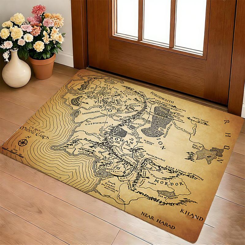 Middleearth Map Living Room Nonslip Area Rug Soft Carpet For Bedroom Game Playroom Sofa Office Home Decor Doormat Christmas Gift C9261003