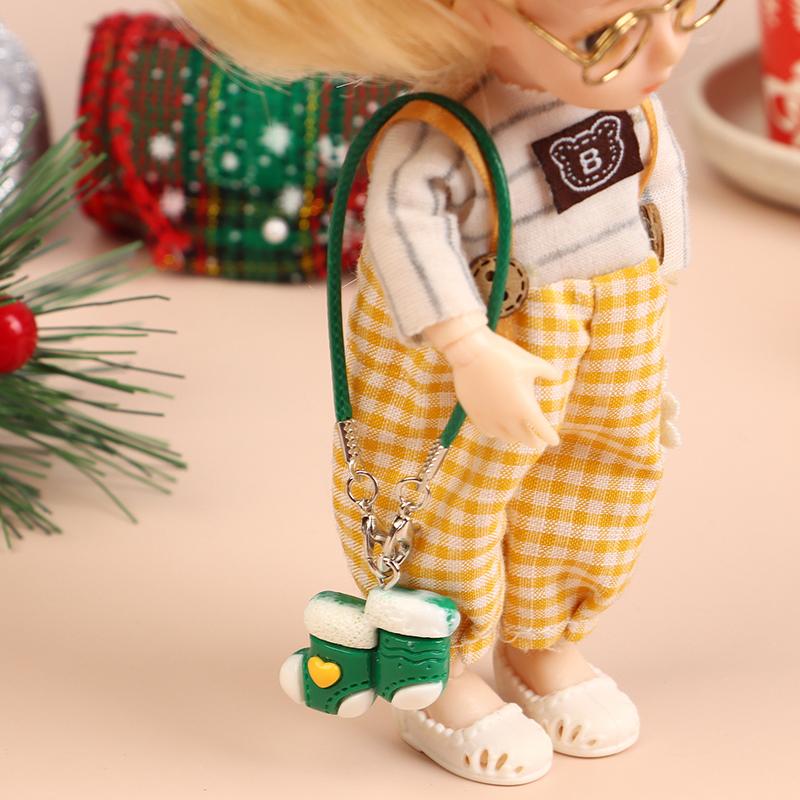 1/12 Dollhouse Mini Christmas Tree Pendant Dollhouse Xmas Scene Hanging Decoration Dolls House Accessories Pretend Play Toys