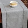 Runner de masă gri cu tiv ajurat lucrat manual sau șal pentru comodă, dreptunghiular 32x183CM pentru alergători de masă de bucătărie de familie