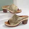 Women Wedge Sandals New Summer Crocodile Print Platform Sandals Female Leather Non Slip Beach Slides Women Plus Size Shoes
