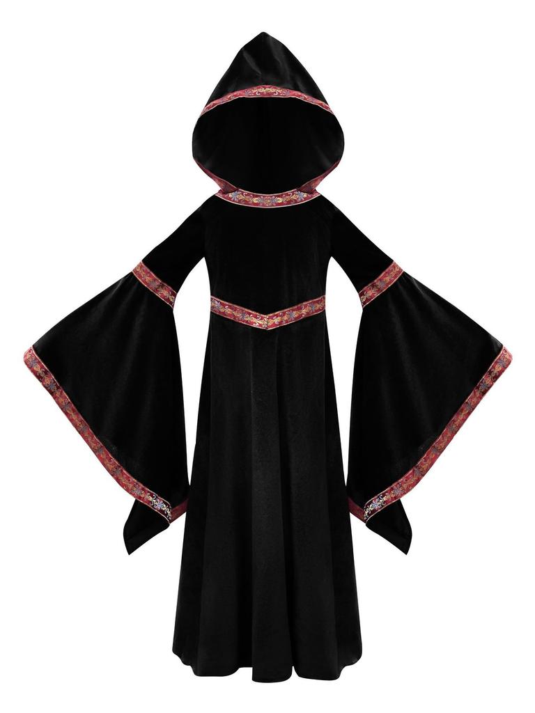 Cosplay Halloween Parent-Child Costume Girls Party Costume Adult European Medieval Burgundy Vampire