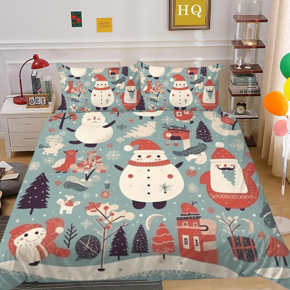 

Санта Наволочка из полиэстера с 3D-печатью Пододеяльник Набор из двух или трех предметов в наличии EU Single 135*200