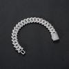 Personalized Hip Hop Rap Jewelry 15mm Bling CZ Iced Out Baguette Miami Cuban Link Chain Bracelet for Men