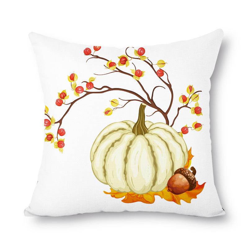 Thanksgiving Autumn Leaves Golden Short Plush Pillow Cover Office Sofa Cover Cushion Cover