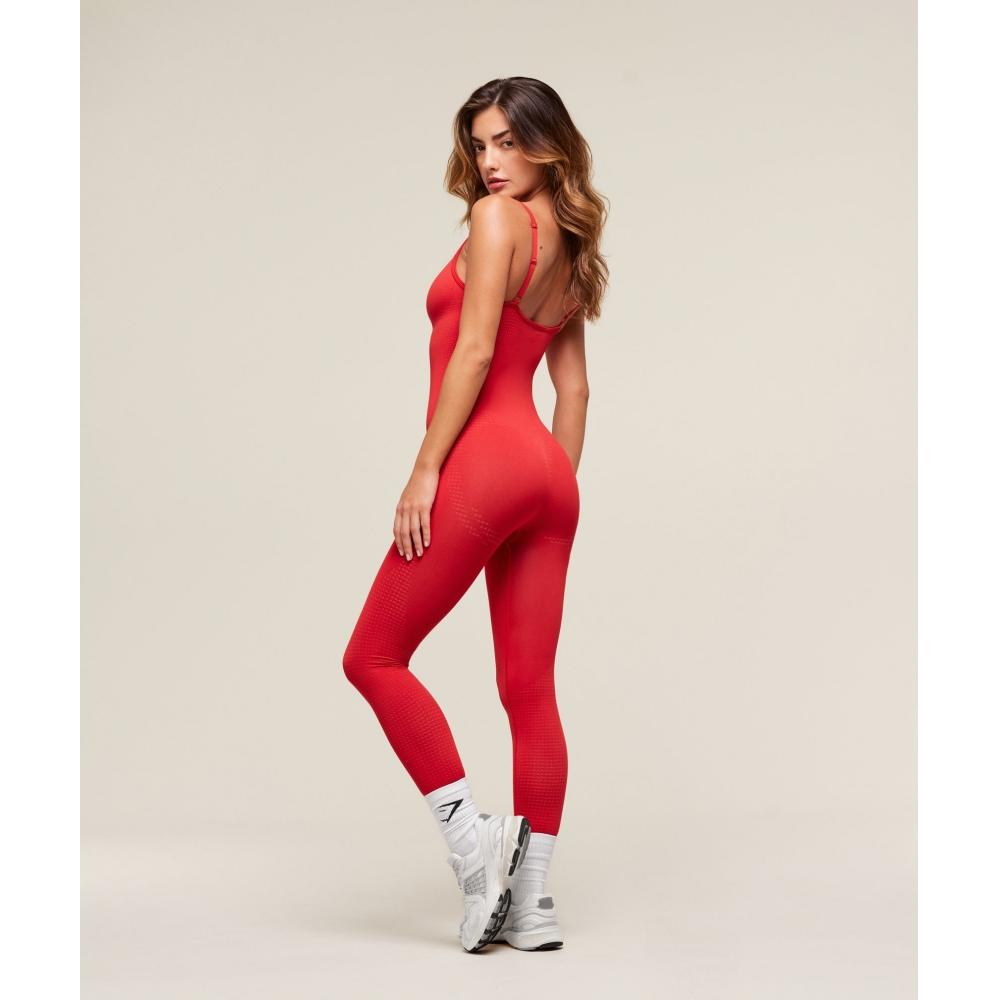 Gymshark Vital Sculpt Bezešvý All In One Rychle červený B4b3n Rb50