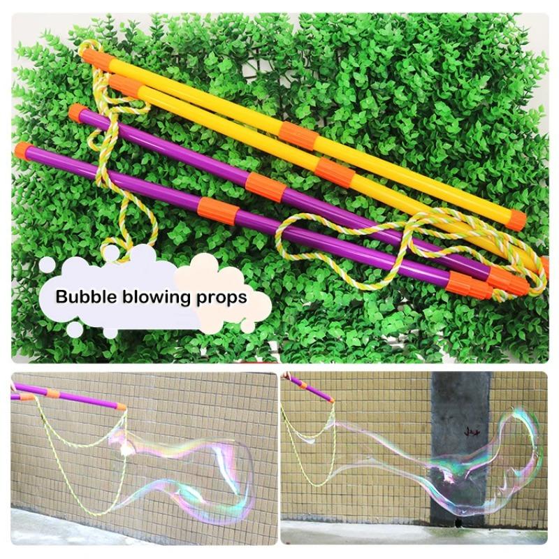 Double Pole Giant Bubble Stick, Large Bubble Circle Rope Toy, Outdoor Garden Stage Props Fun Bubble Tool for Kids