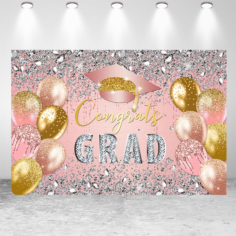2025 Graduation Season Background Banner Bachelor's Cap Balloon Party Decorative Background Photography Background