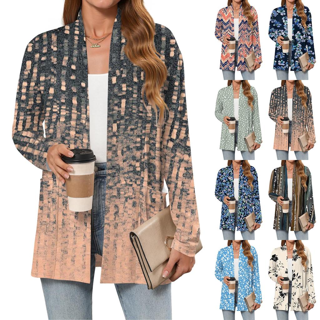 Women's Lightweight Cardigan Sweaters Open Front Long Sleeve Casual Loose Thin Cardigans With Pockets