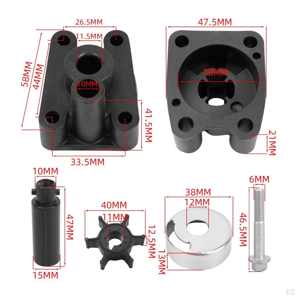 Water Pump Repair Kit Outboard Impeller 2-Stroke for Boat Owners