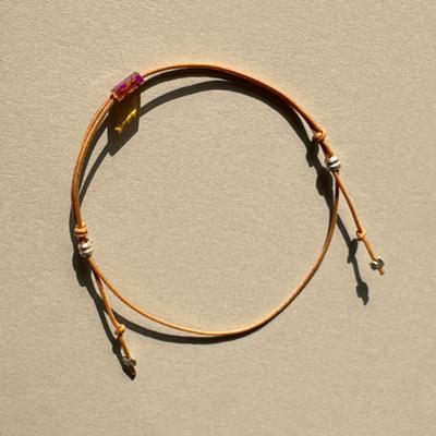 Emotive [cotton] Violet On Beige Bracelet