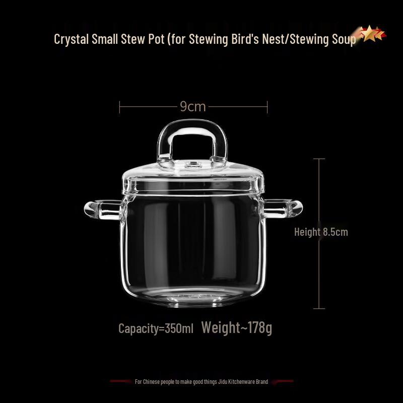Jido Double Boiler Glass Stew Pot and Steamer