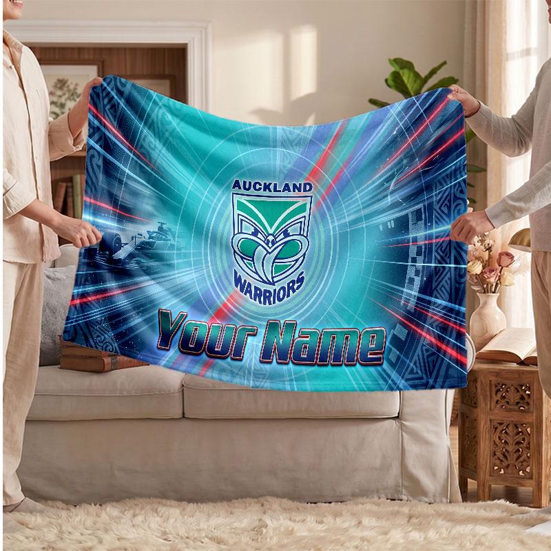 Wigan Warriors Flannel Blanket, Custom Name Text Personalized Soft Throw Blanket Home Decor Gift