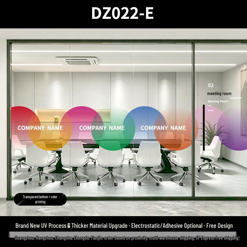 Ultra-Transparent Gradient Glass Film: Round Removable Office Partition Sticker