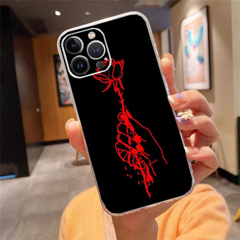 Phone Case For Iphone 17 Pro Max Air 16 15 14 13 Pro Max 15 16 Pro 15Plus Rose In the Dark