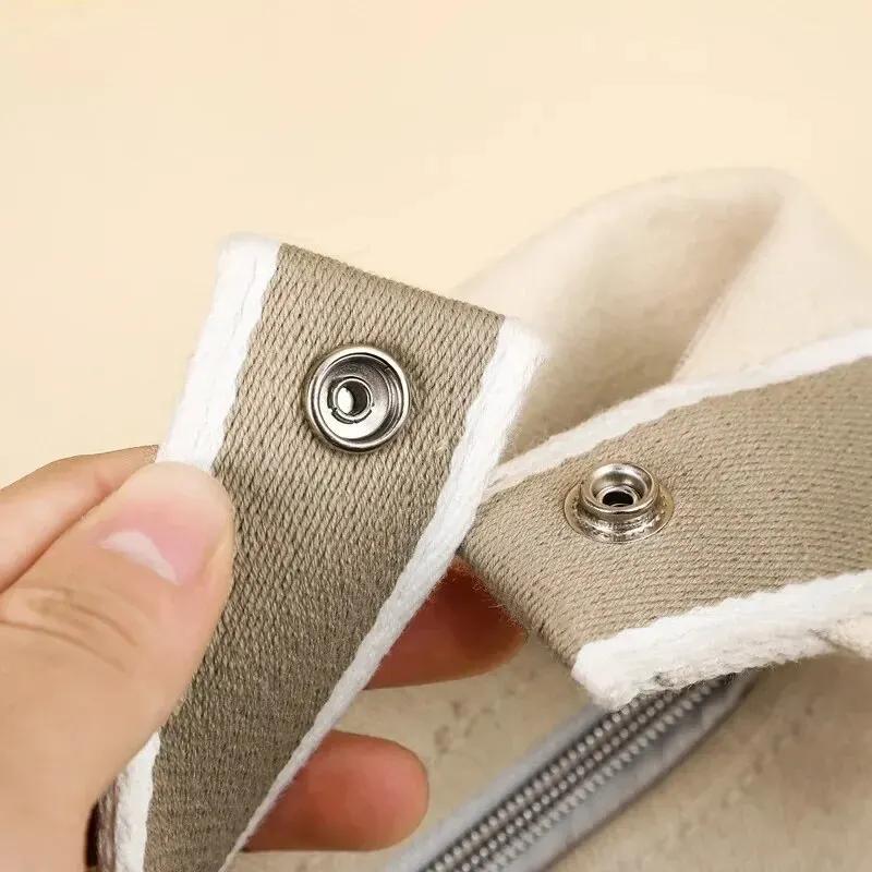 Portable High-end Feel Minimalist Large Capacity Women Cosmetic Storage Bag Canvas Washable Bag Fashionable Makeup Pouch