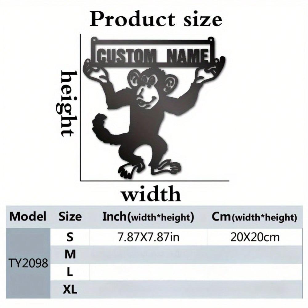 

Custom Monkey Wall Decor Iron Art Home Personalized Metal Sculpture Kids Room Gift TY0939-S