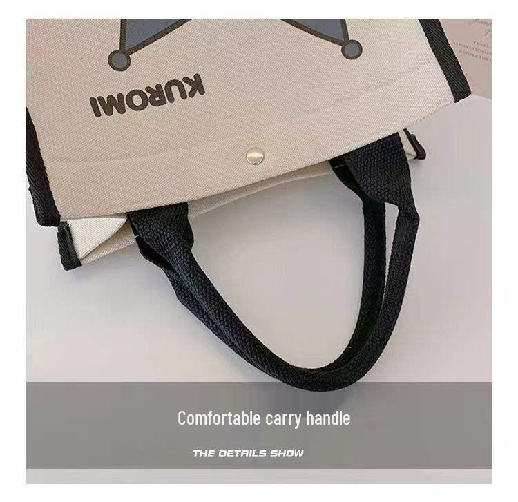 Cute Canvas Tote: Large Capacity Lunch & Wash Bag for Women, New Cartoon Design