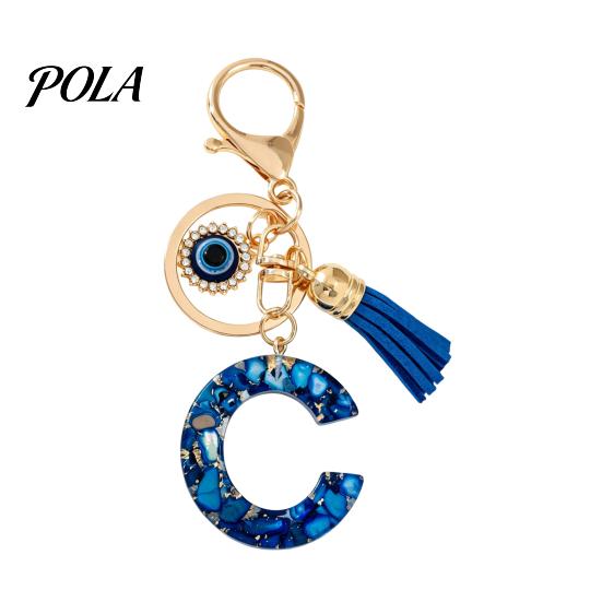 Blue Series Keychain Pendant, Initial Letter Charm Key Chain with Eyes Tassel Design, A-Z Holder for Bags Backpacks Cars Accessories Sale Goods