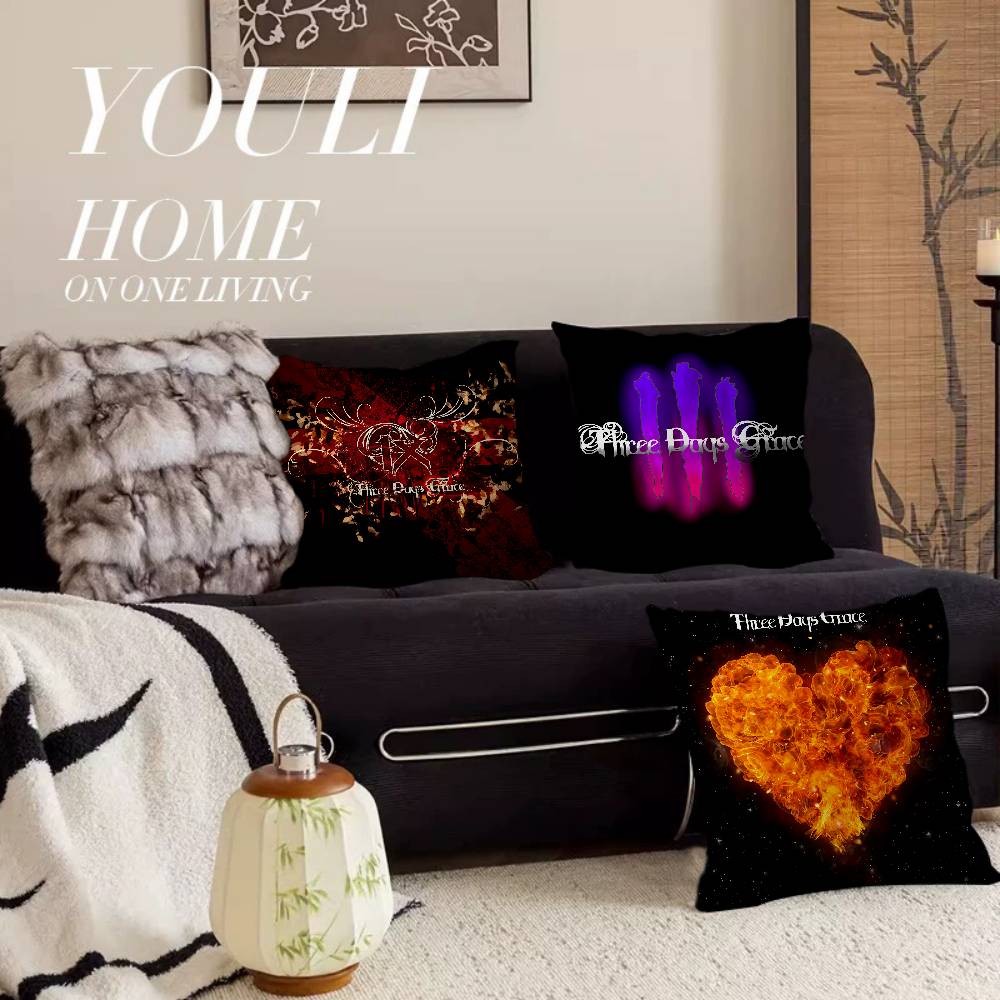 Band Hardrock T-Three Days Grace Lucky Dragon Pillow Cover Sofa Cushion Cover Home Room Decoration Children Gift