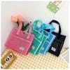 Portable Large Capacity Women's Bag Solid Color Breathable Women's Handle Bag Mesh Beach Bag Shopping Top-Handle Bags