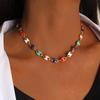 Creative Bohemian Titanium Steel Enamel Bracelet Necklace - Unisex Handmade Thick Square Link Chain