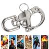 Mountaineering Rock Climbing Shackle 316 Stainless Steel Rotation Quick Connect Snap Hook12x70mm