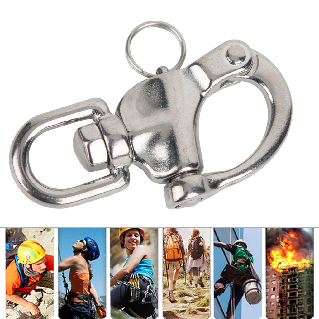 Mountaineering Rock Climbing Shackle 316 Stainless Steel Rotation Quick Connect Snap Hook12x70mm