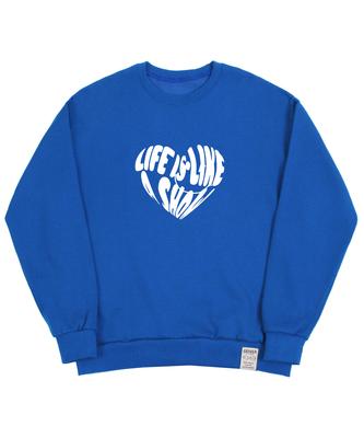 GRAVER [Unisex] Big Life Logo Heart Smile Sweatshirt_Cobalt Blue