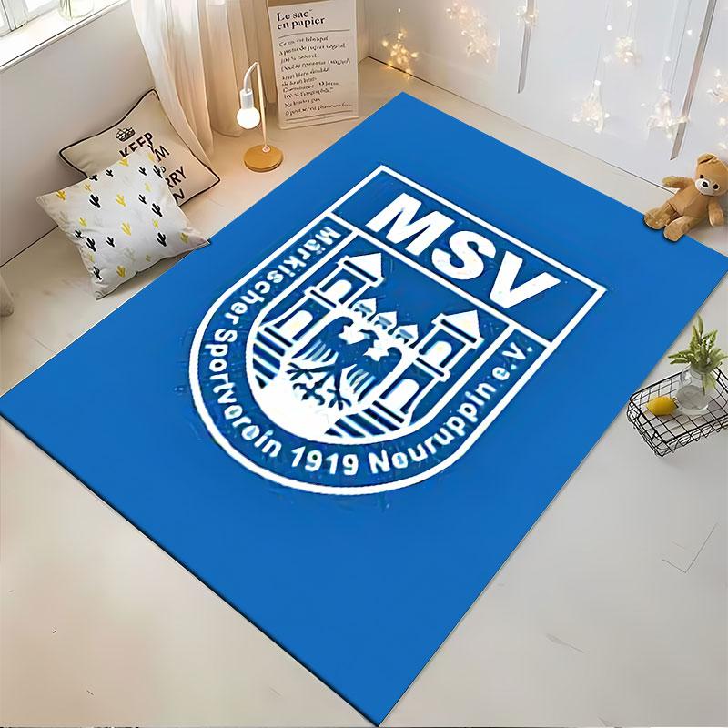 Blue MSV Logo Carpet Design suitable as a non-slip mat for the living room or bedroom sofa