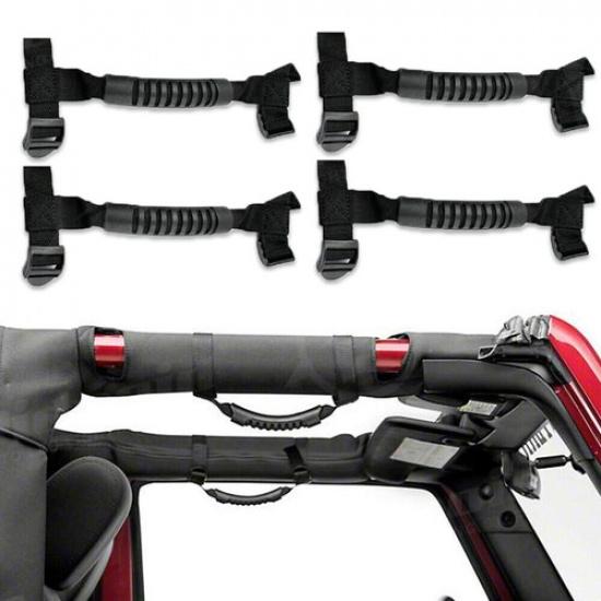

4x Black Grab Handle Grips Grab Bar Hand Hold for Jeep Wrangler UTV Roll Cages