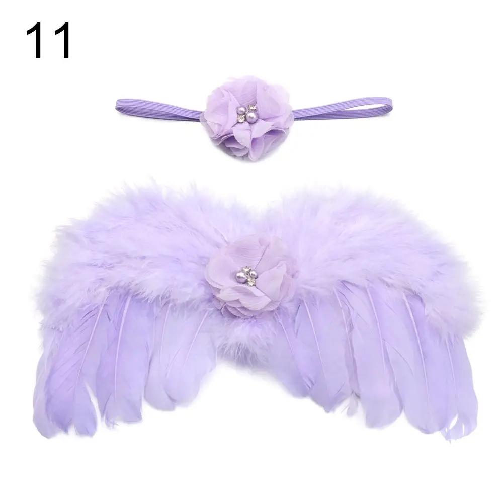 Newborn Photography Props White Angel Wing Baby Photos Props Feather Wing Girls Hair Kids Baby Photography Hair Accessories