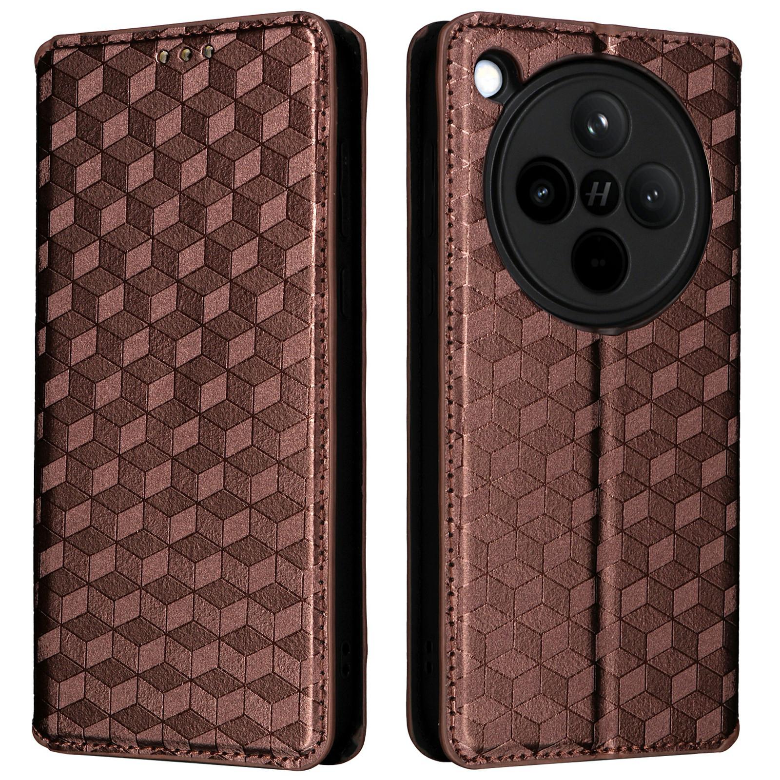 

Для Oppo Find X8 5G Wallet Case Шкіряний чохол для телефону з відбитком ромба F
