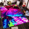 Anime-Inspired Graphic Carpet with Neon Colors and Bold Character Design Suitable for Use As an Anti-slip for Living Room Bedroom Sofas