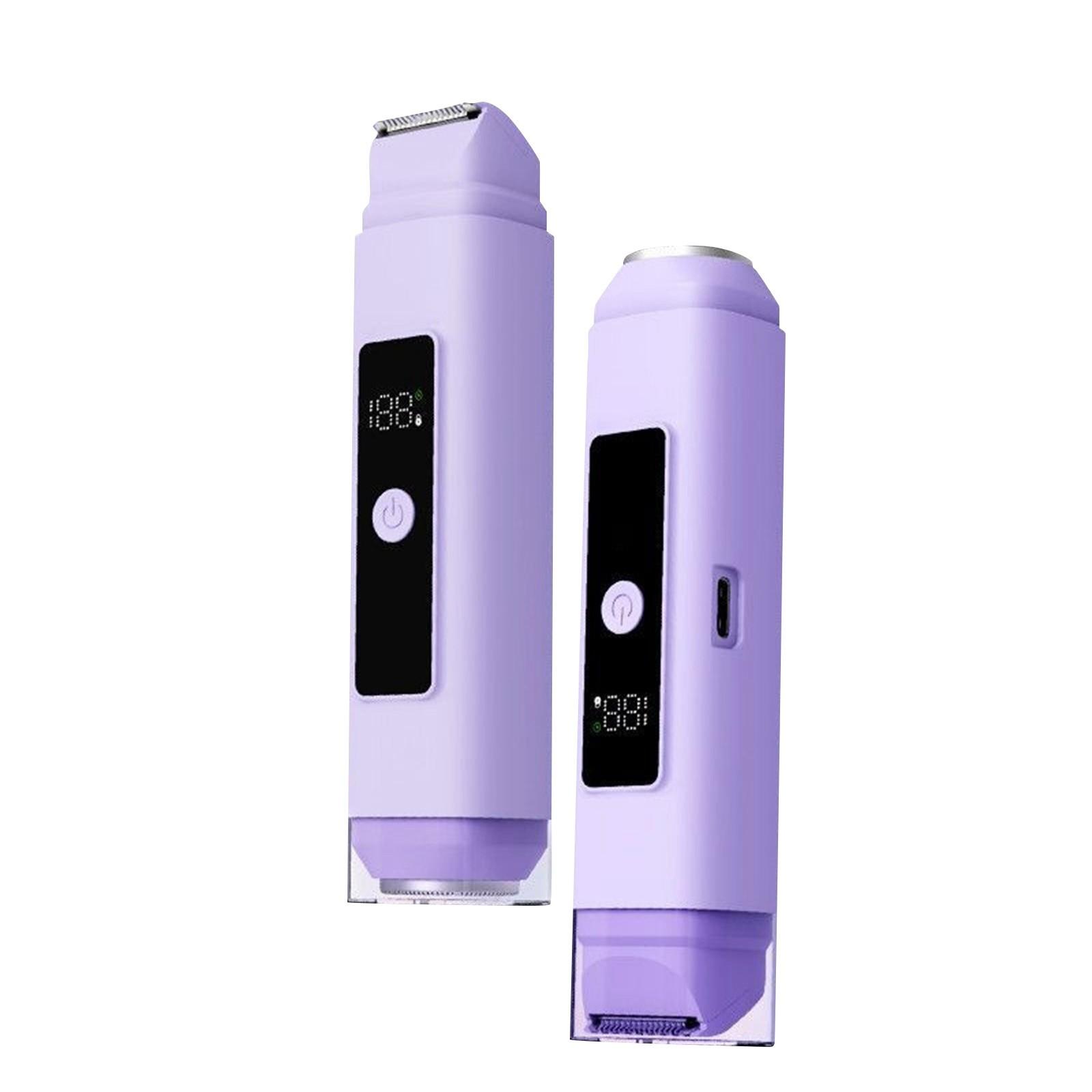 

Двухголовочный прибор для удаления волос, инструмент для удаления волос в интимной зоне, цифровой дисплей, устройство два-в-одном для удаления волос, подходит как для мужчин, так и для женщин One Size фиолетовый