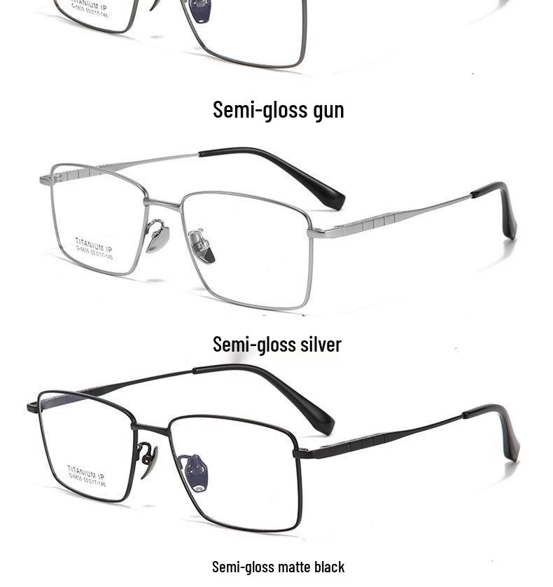 Ultra-Light Semi-Titanium Men's Eyeglass Frames with IP Plating for Myopia & Presbyopia