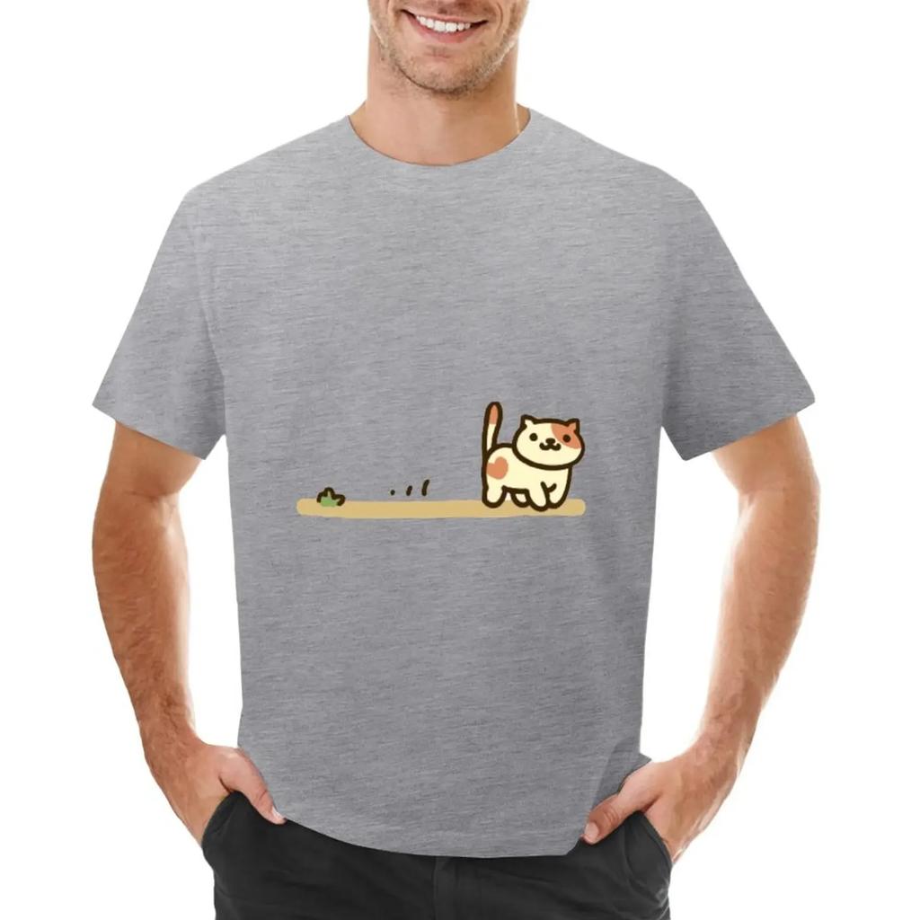 Neko atsume cat, peaches T-shirt animal prinfor boys Short sleeve tee designer t shirt