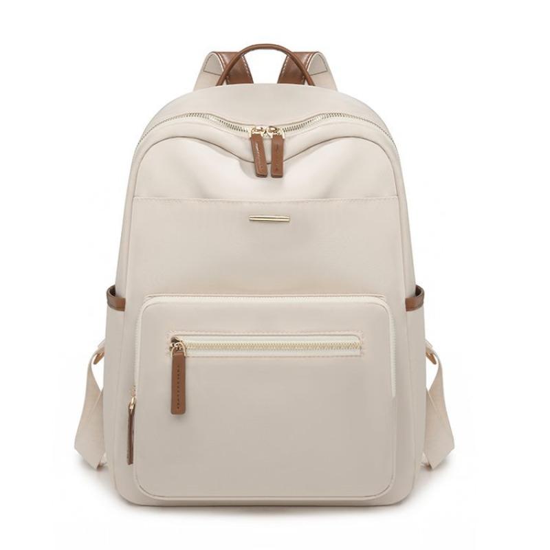 

New simple commuter women s bag nylon lightweight multi-layer student schoolbag large-capacity versatile casual backpack One size бежевий