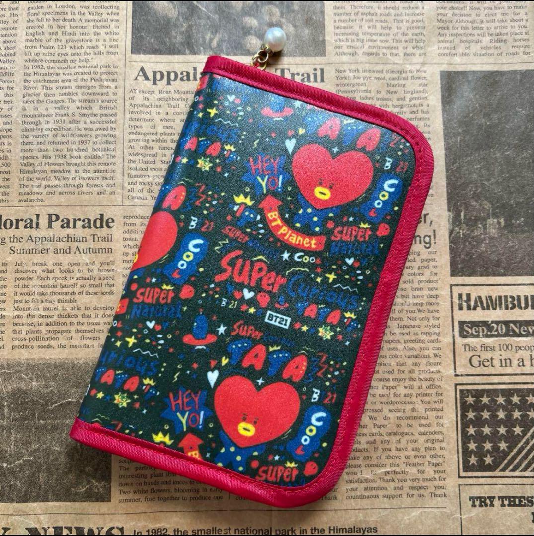 

[USED] Multi-purpose case for travelling to Korea, bt21TATA, for storing passbooks and maternal and child health handbooks, BTS