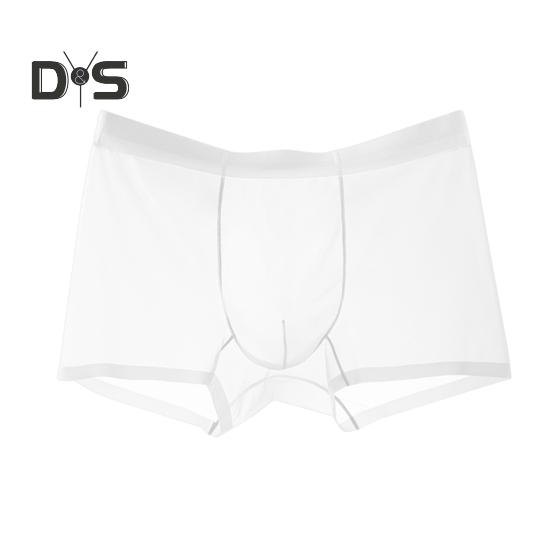Men Boxer Underwear Mid-rise Elastic Waist U-Convex Shorts Briefs Ultra Thin Transparent Ice Silk Seamless Panties
