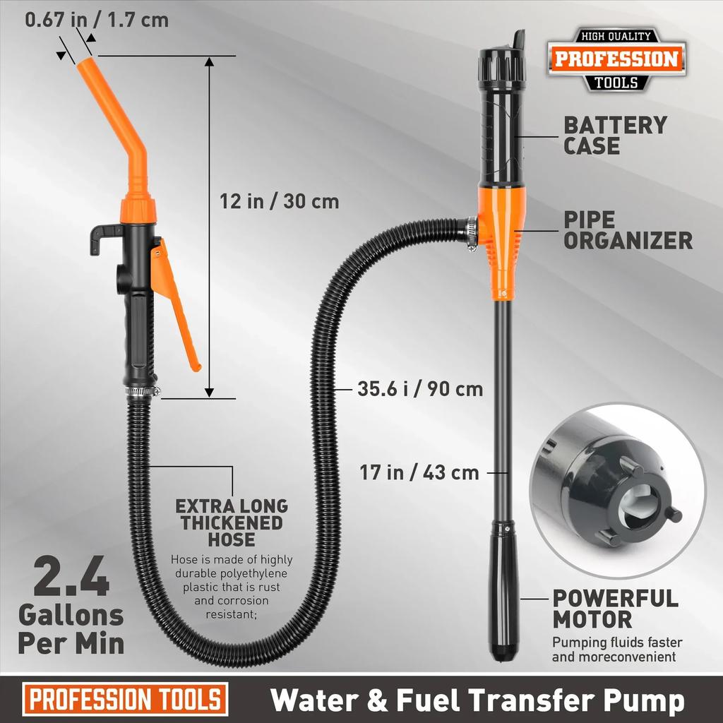 1PC New electric oil pump, portable oil pump self driving hose delivery pump with muzzle design for fuel oil gas water petroleum